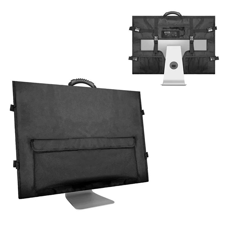 Universal 27" Monitor Carrying Case Desktop PC Computer Monitor Travel Storage Bag with Handle - Black
