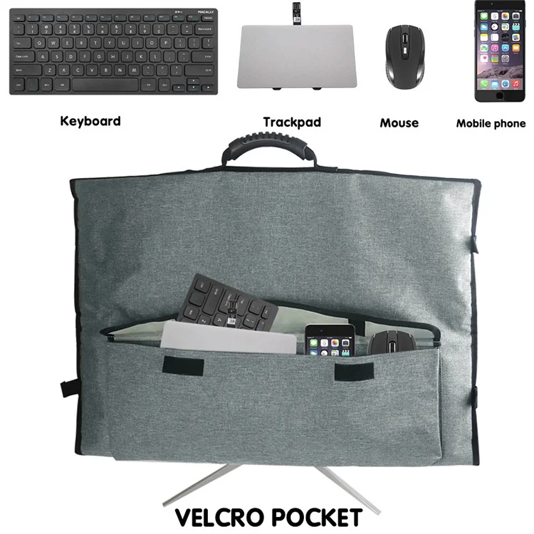 Universal 27" Monitor Carrying Case Desktop PC Computer Monitor Travel Storage Bag with Handle - Black