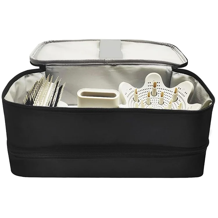 Para Dyson Airwrap / Shark Flexstyle Hair Styling Tool Storage Bag Dual Layer Oxford Cloth Carrying Bag - Negro