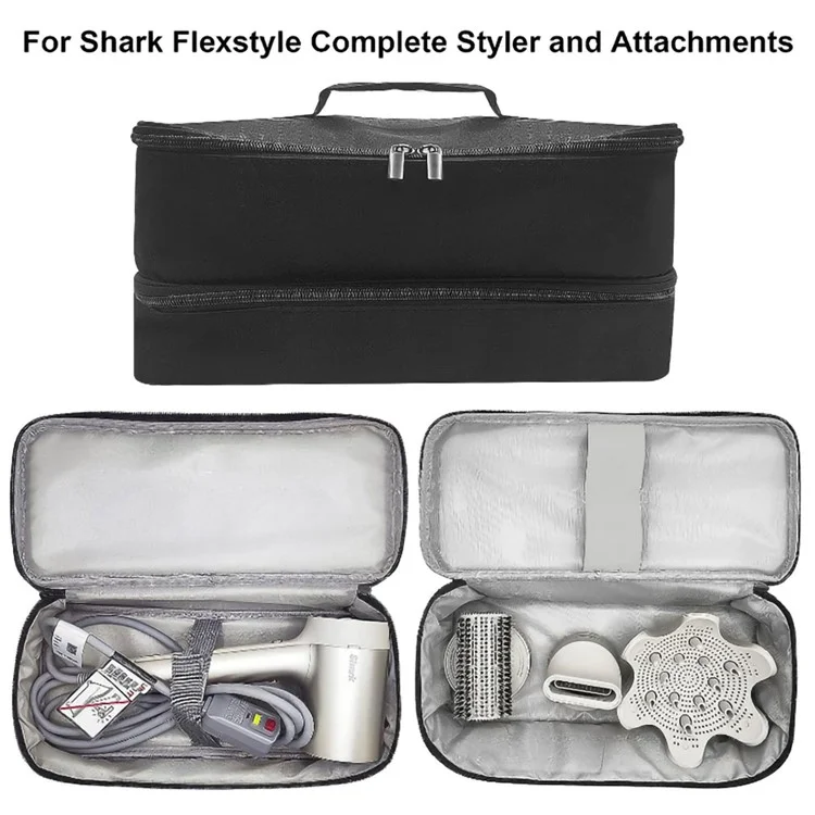 Para Dyson Airwrap / Shark Flexstyle Hair Styling Tool Storage Bag Dual Layer Oxford Cloth Carrying Bag - Negro