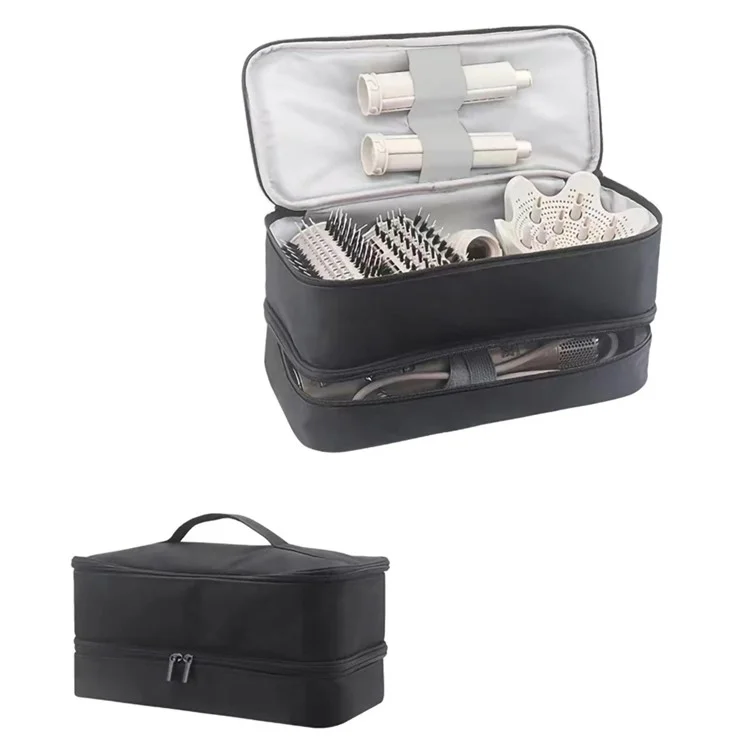 Para Dyson Airwrap / Shark Flexstyle Hair Styling Tool Storage Bag Dual Layer Oxford Cloth Carrying Bag - Negro