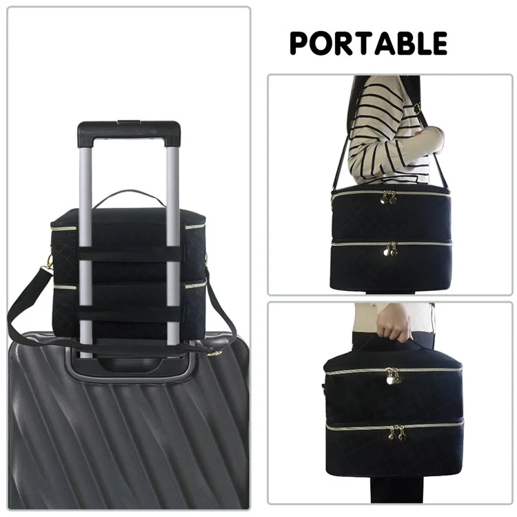 Nagellack-Organizer mit Doppelschicht Essential Oil Storage Bag mit Schultergurt
