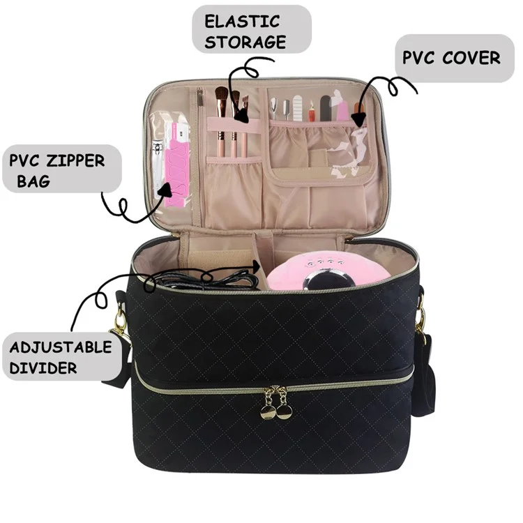 Nagellack-Organizer mit Doppelschicht Essential Oil Storage Bag mit Schultergurt