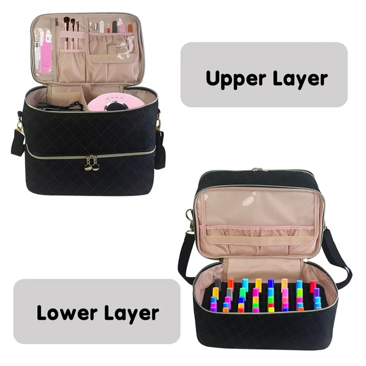 Nagellack-Organizer mit Doppelschicht Essential Oil Storage Bag mit Schultergurt
