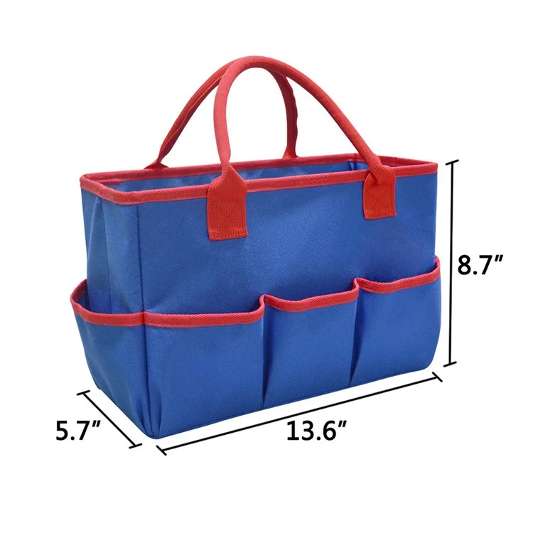 Borsa da Giardinaggio in Tela Oxford con Tasche Multiple Manutenzione Strumenti Borsa per Conservazione - Blue+Red