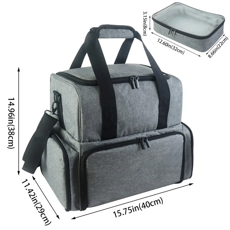 Organizador de Esmalte de Esmalte Bag Travel Carrying Storage Para Accesorios de Arte de Uñas - Gris