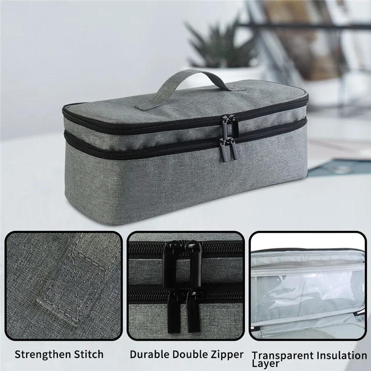 For Revlon One Step Original 1.0 / PLUS 2.0 Hair Styling Tool Storage Bag Dual Layer Polyester Handbag - Grey