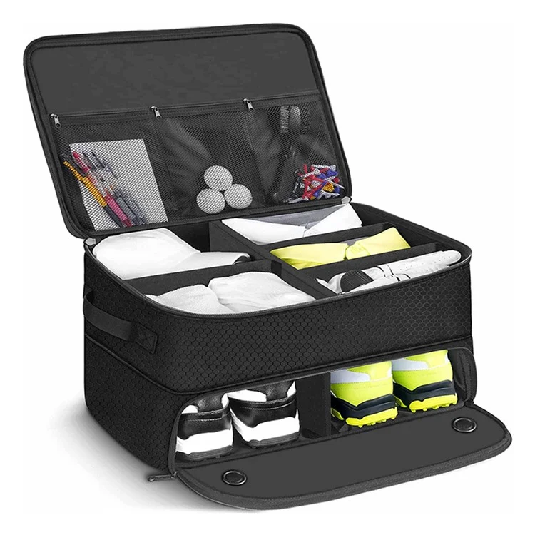 Organizer pieghevole per il bagagliaio dell'auto Borsa per l'archiviazione di abbigliamento e scarpe da golf, per palline, tee, guanti, accessori, regali da golf