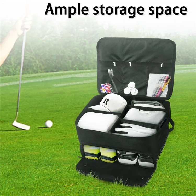 Foldable Car Trunk Organizer Golf Clothes Shoes Storage Bag for Balls, Tees, Gloves, Accessories, Golf Gifts