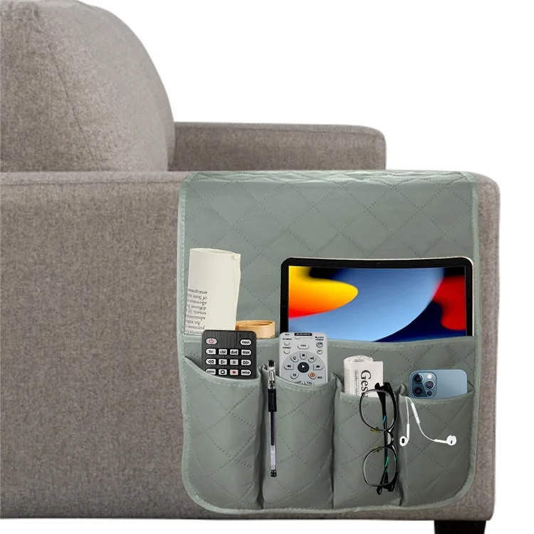 5 Pockets Sofa Armrest Storage Bag Sofa Desk Wall Hanging Remote Control Sundries Organizer Bag
