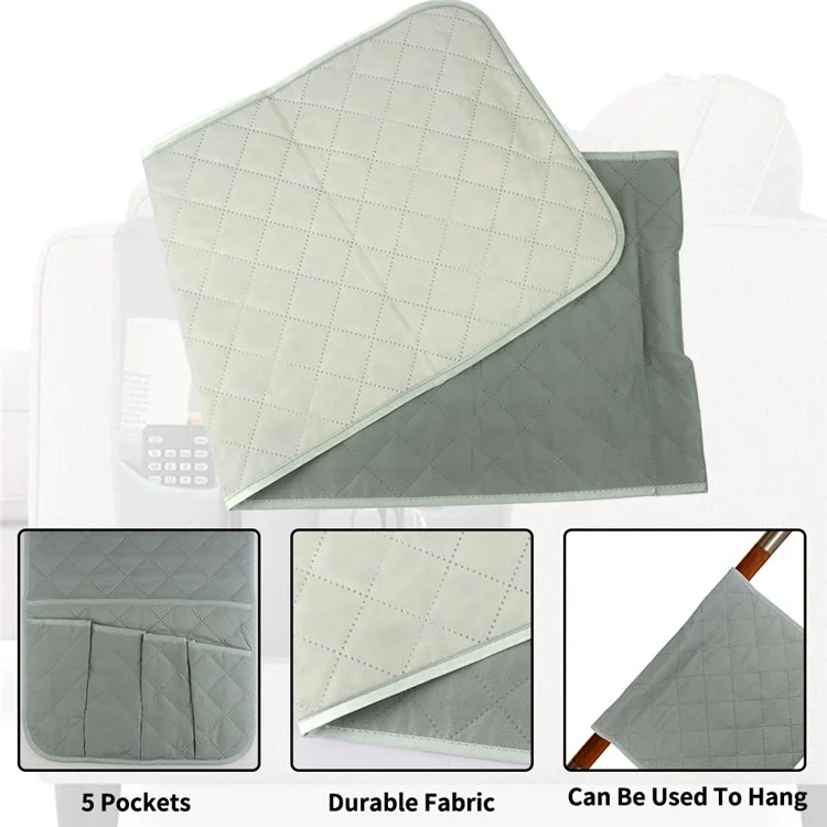 5 Pockets Sofa Armrest Storage Bag Sofa Desk Wall Hanging Remote Control Sundries Organizer Bag