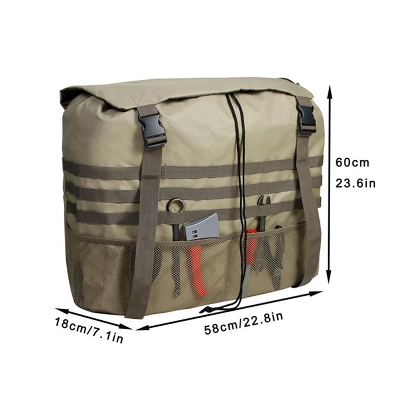Off-Road Car Spare Tyre Hanging Bag Storage Bag Outdoor Oxford Cloth Backpack - Khaki