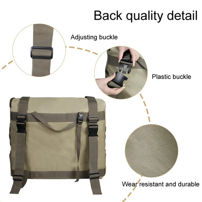 Off-Road Car Spare Tyre Hanging Bag Storage Bag Outdoor Oxford Cloth Backpack - Khaki
