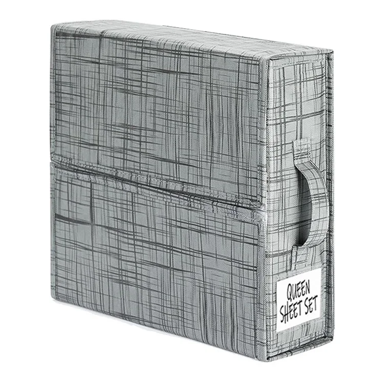 Under Bed Storage Box Oxford Cloth Foldable Clothes Blanket Organiser Handbag - Grau+Linien