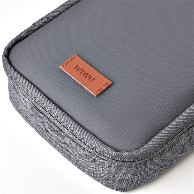 WIWU Splash-Proof Polyester Storage Bag mit Lederriemen, tragbare, verschließbare Organizer-Tasche - Grau