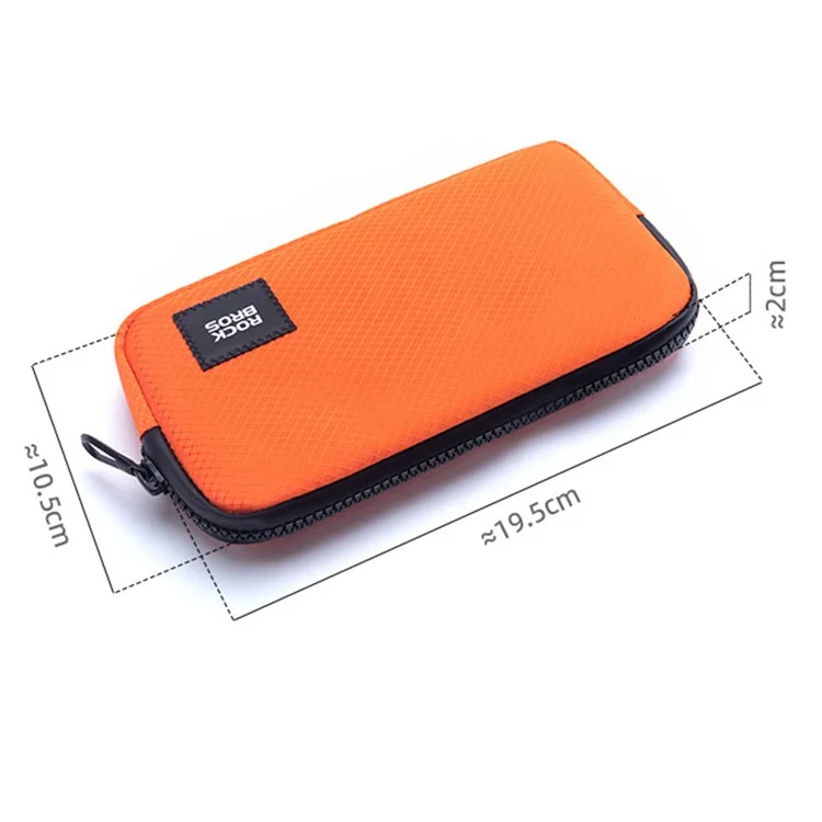ROCKBROS L001 Nylon Phone Zipper Bag Earphone Cash Keys Storage Bag - Ciano