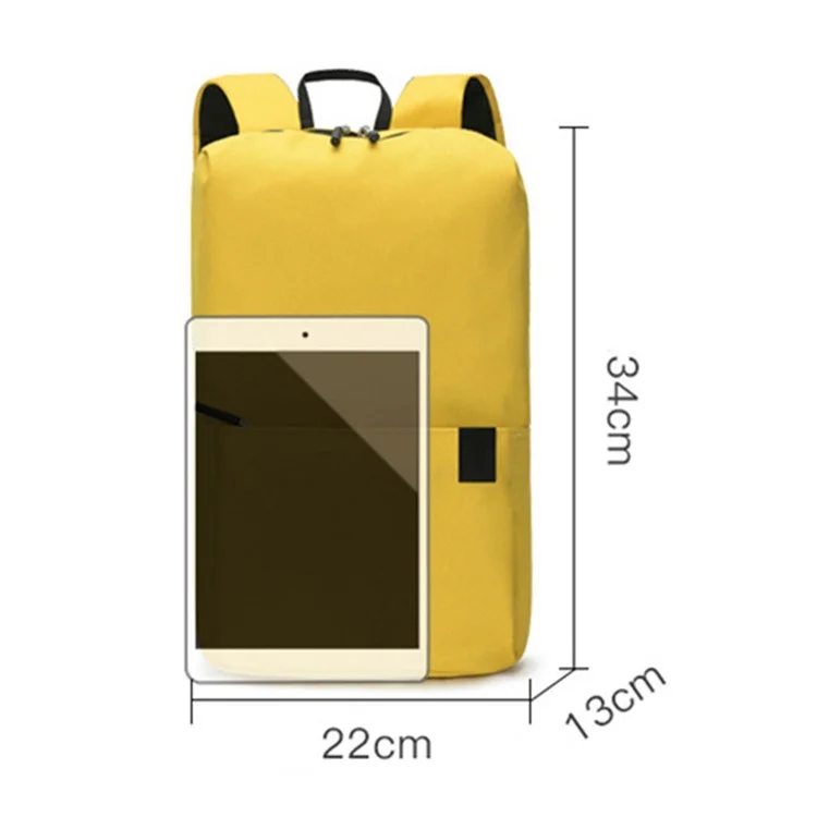 Großer Kapazität Schüler-Rucksack Tragbarer Canvas Schulrucksack Wasserdicht Reise Computer Laptop Umhängetasche - Gelb