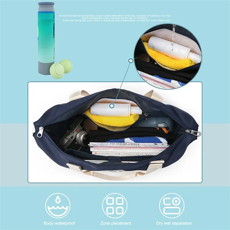 Foldable Travel Bag Waterproof Nylon Luggage Tote Bag with Expandable Capacity - Green+Black