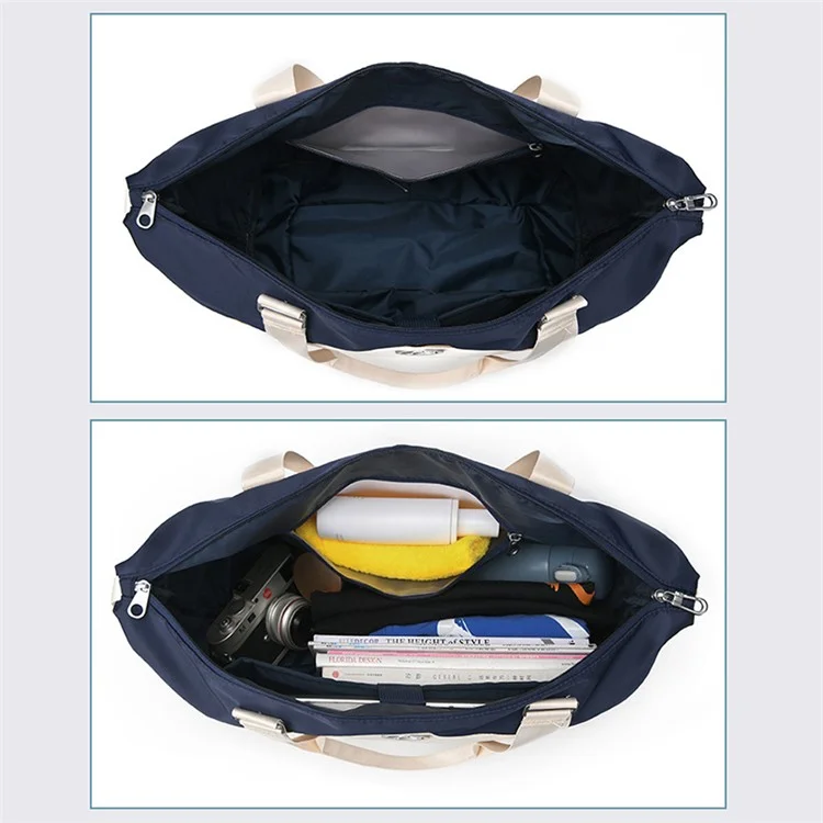 Foldable Travel Bag Waterproof Nylon Luggage Tote Bag with Expandable Capacity - Green+Black