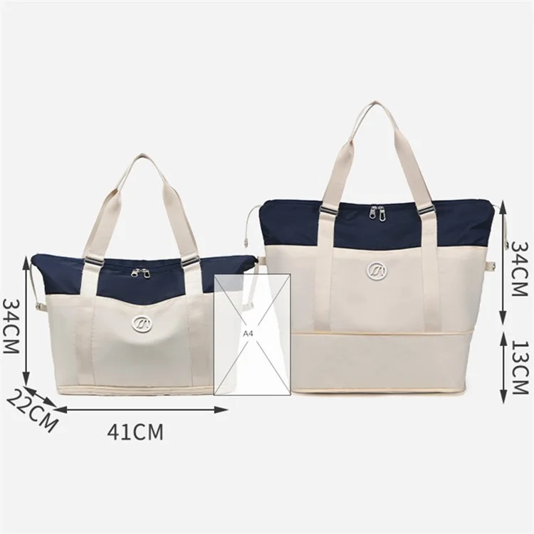 Foldable Travel Bag Waterproof Nylon Luggage Tote Bag with Expandable Capacity - Green+Black