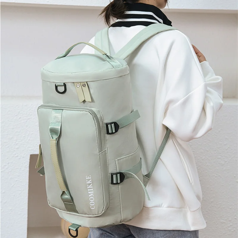 Zaino da Viaggio Oxford Cloth Borsa da Palestra Bagaglio con Scomparto per le Scarpe per Nuoto Trekking - Verde