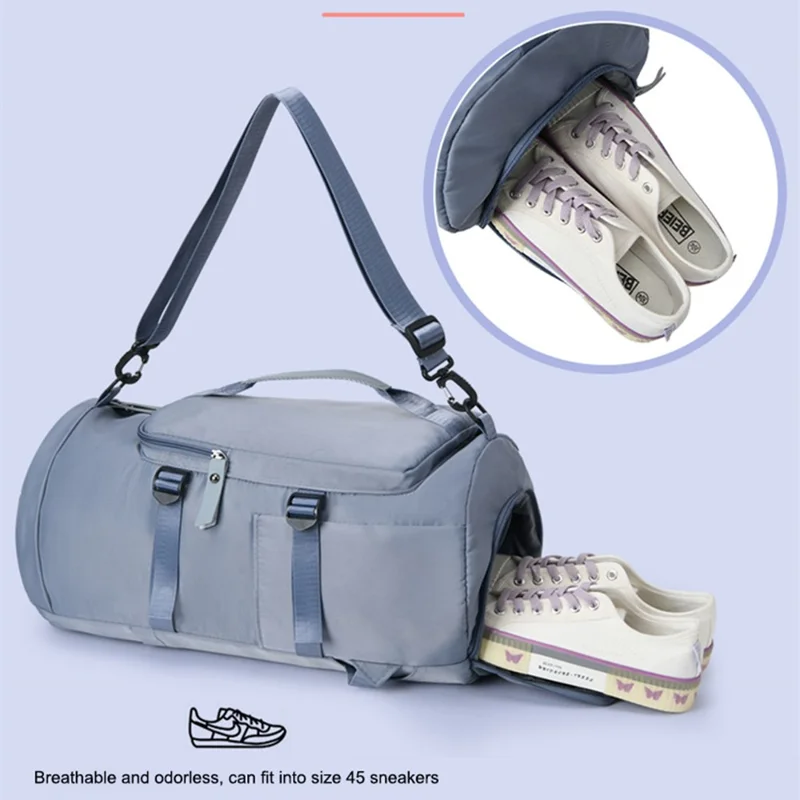 Zaino da Viaggio Oxford Cloth Borsa da Palestra Bagaglio con Scomparto per le Scarpe per Nuoto Trekking - Verde