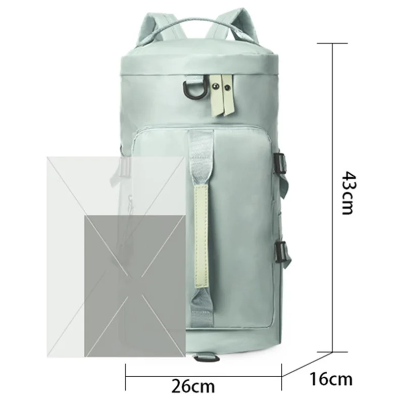 Zaino da Viaggio Oxford Cloth Borsa da Palestra Bagaglio con Scomparto per le Scarpe per Nuoto Trekking - Verde