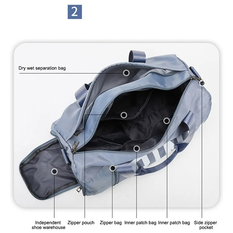 Wasserdicht Sport Fitness Yoga Tote Oxford Trendy Umhängetasche Tragbare Reise Gepäcktasche - Blau