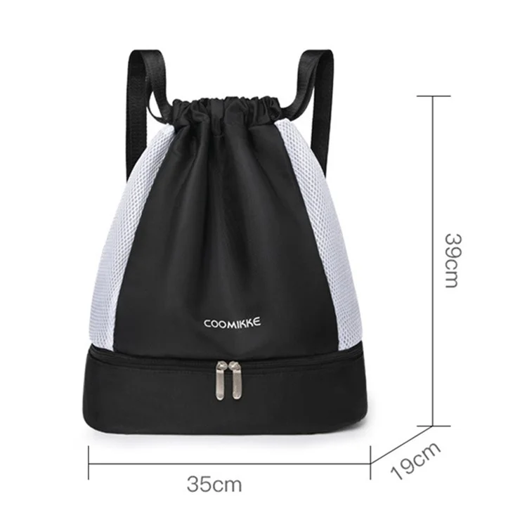 Oxford Cloth Sports Drawstring Backpack Fitness Yoga Shoes Clothes Storage Backpack - Schwarz