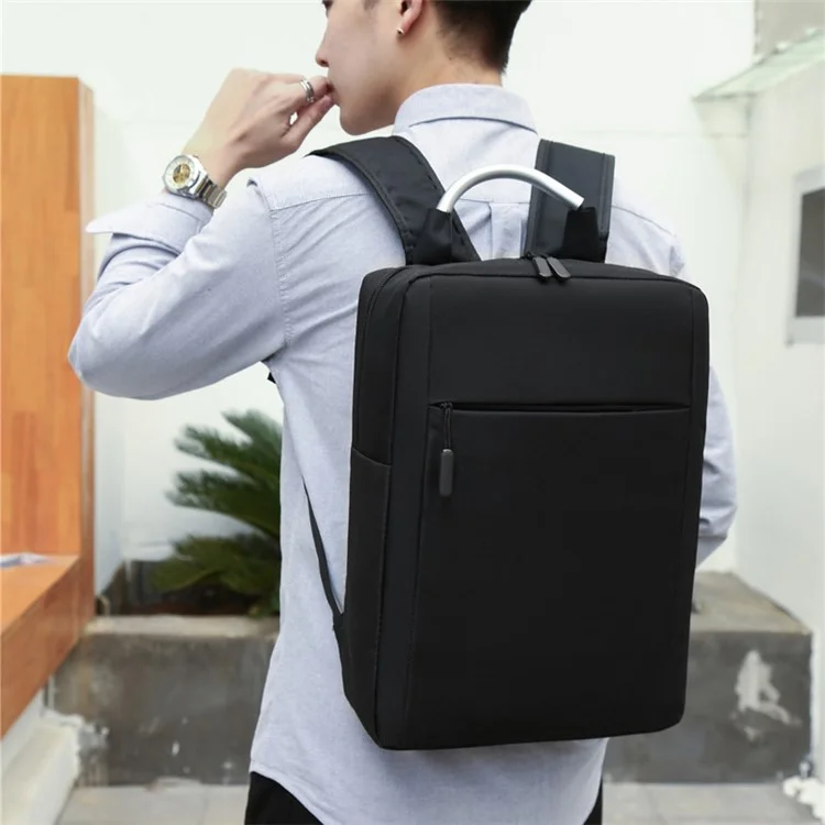 Mochila Casual de Negócios Oxford de 20L Homens Bolsa de Ombro Dupla Bolsa para Laptop - Cinza Claro