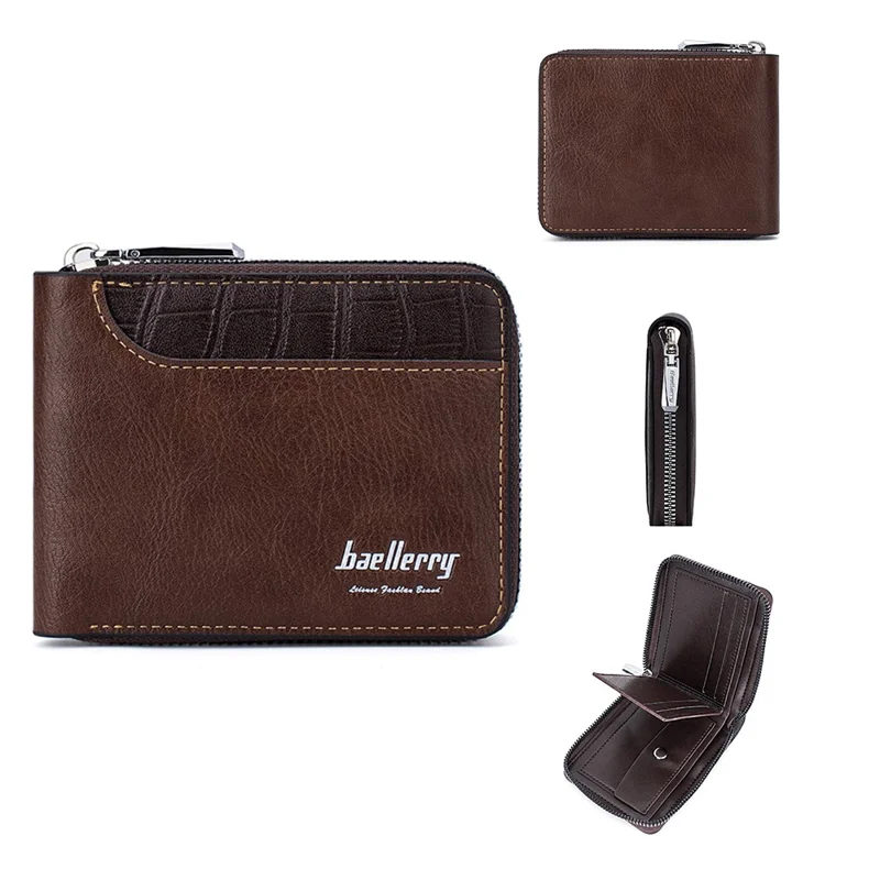 BAELLERRY D5101 Retro PU Leather Men's Wallet RFID Blocking Card Slots Coin Cash Pouch Billfold - Light Brown