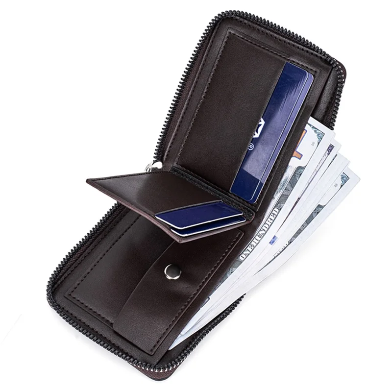 BAELLERRY D5101 Retro PU Leather Men's Wallet RFID Blocking Card Slots Coin Cash Pouch Billfold - Light Brown