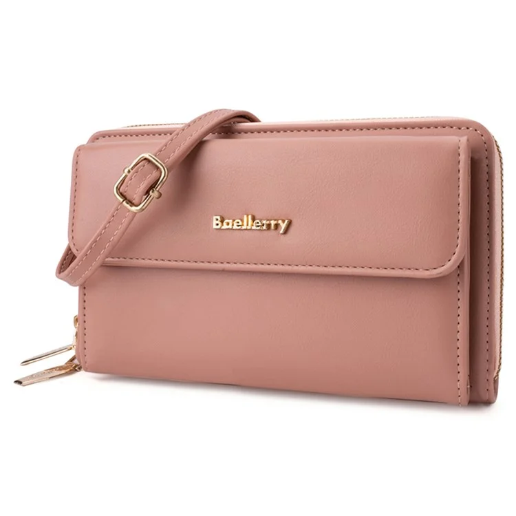 BAELLERRY N8323 Donna Touch Screen Portacellulare Borsa a tracolla in pelle PU - Rosa Scuro