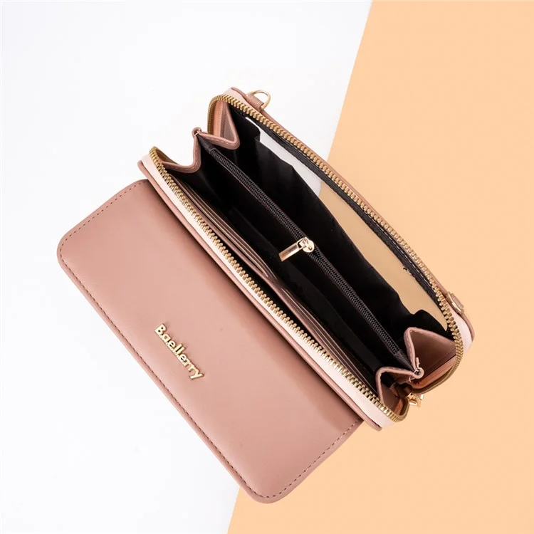 BAELLERRY N8323 Donna Touch Screen Portacellulare Borsa a tracolla in pelle PU - Rosa Scuro