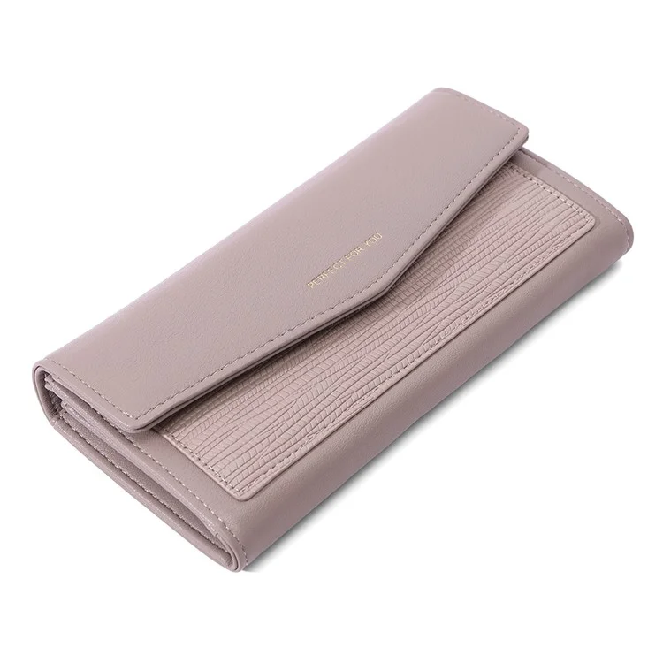 PERFECT FOR YOU Fashion Women's Wallet PU Leather Card Holder Cash Pouch Storage Bag Clutch Purse - Brown