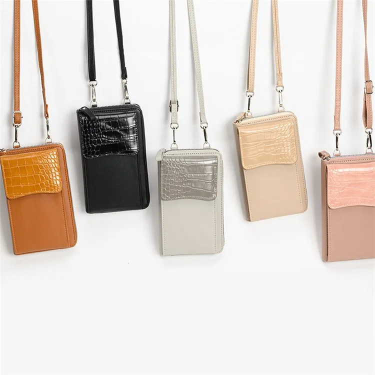Bolsa de Ombro Transversal de Couro PU A3412 para Mulheres, com Porta-Cartões e Bolso de Armazenamento - Marrom