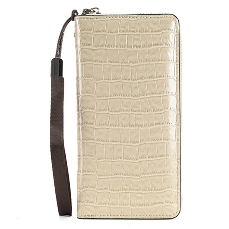 15839 Wristlet Clutch Geldbörse Lange Geldbörse Damen PU-Leder Handytasche Handtasche - Beige