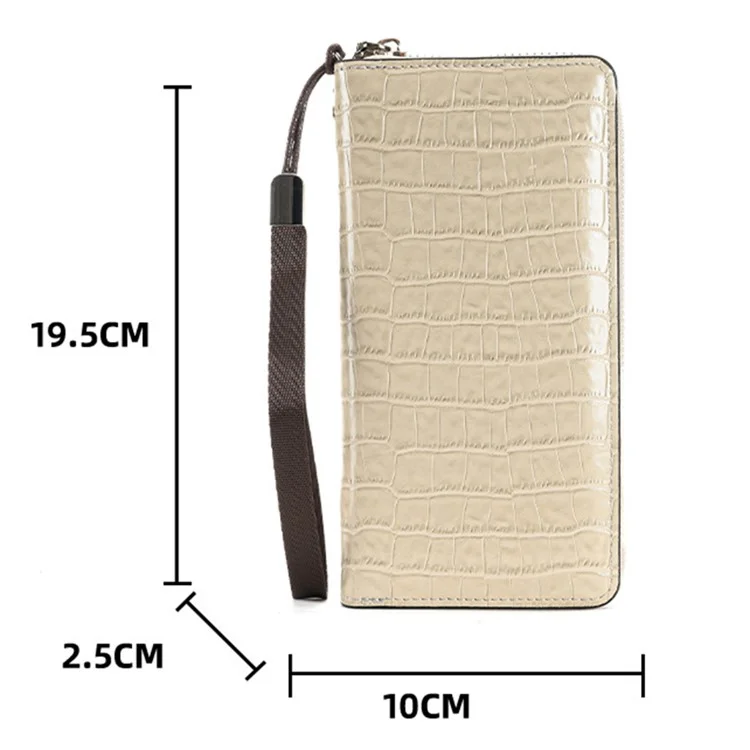 15839 Wristlet Clutch Geldbörse Lange Geldbörse Damen PU-Leder Handytasche Handtasche - Beige