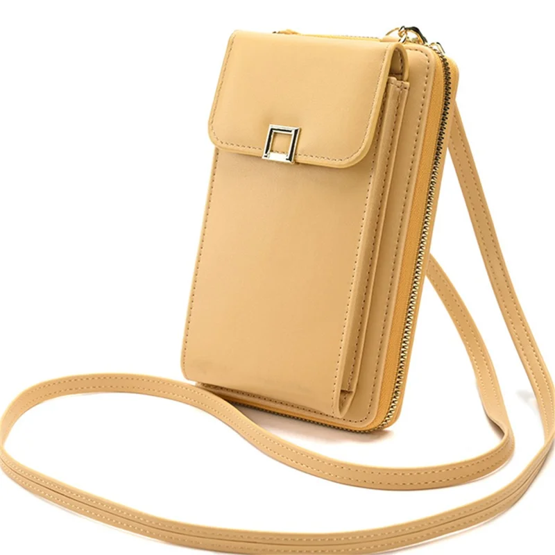 5725 Borsa portacellulare per donna con tracolla Borsa in pelle PU Portafoglio Portacarte - Bianco