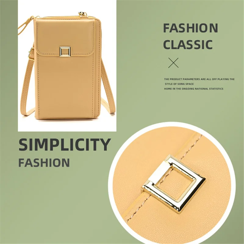 5725 Borsa portacellulare per donna con tracolla Borsa in pelle PU Portafoglio Portacarte - Bianco