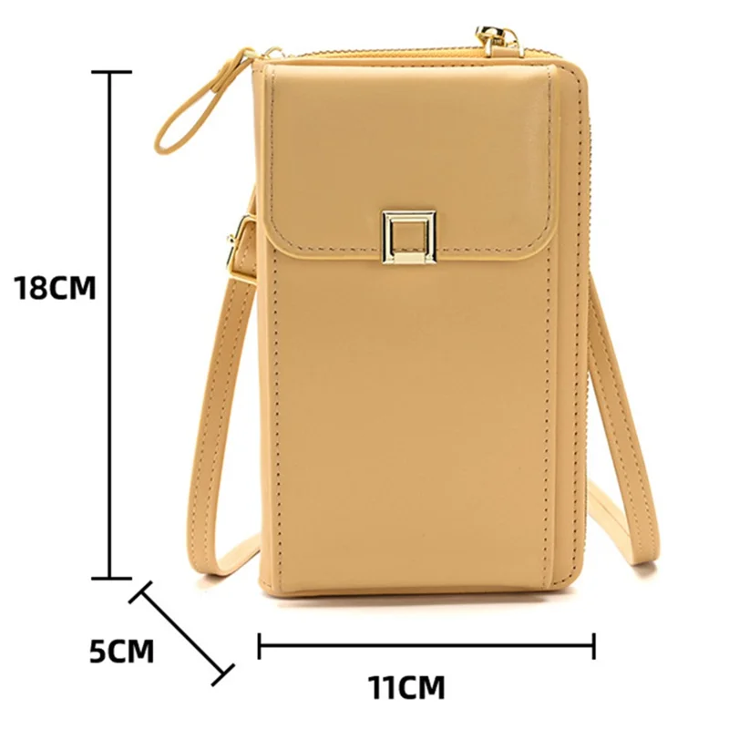 5725 Borsa portacellulare per donna con tracolla Borsa in pelle PU Portafoglio Portacarte - Bianco