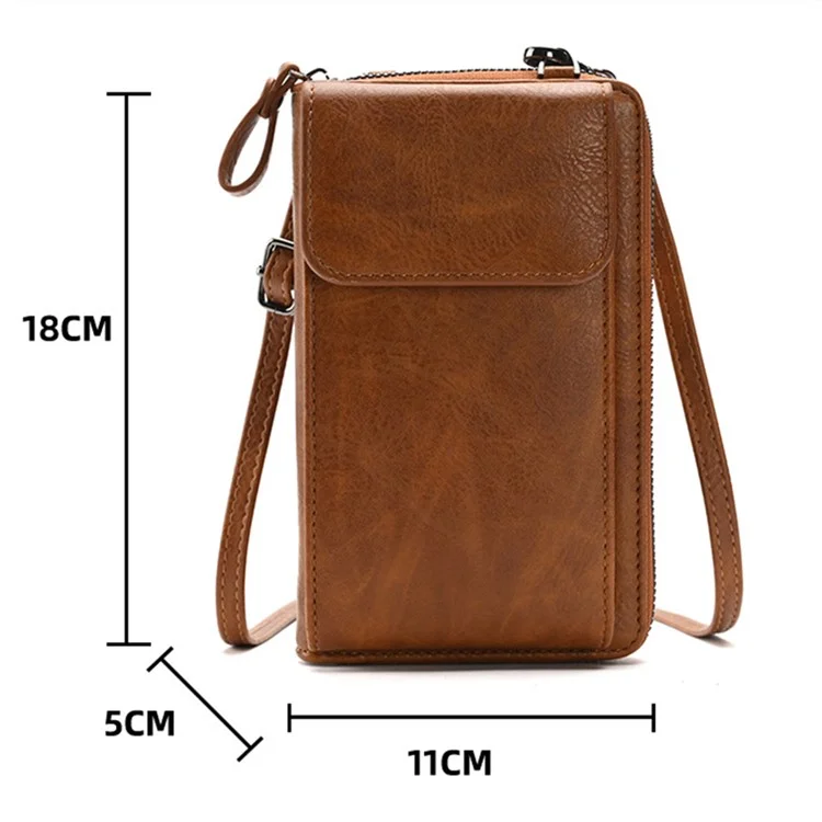 5722 Bolsa de Transversal para Meninas Grande Carteira Caixa de Armazenamento de Telefone Mulheres Bolsa de Ombro Bolsa - Marrom