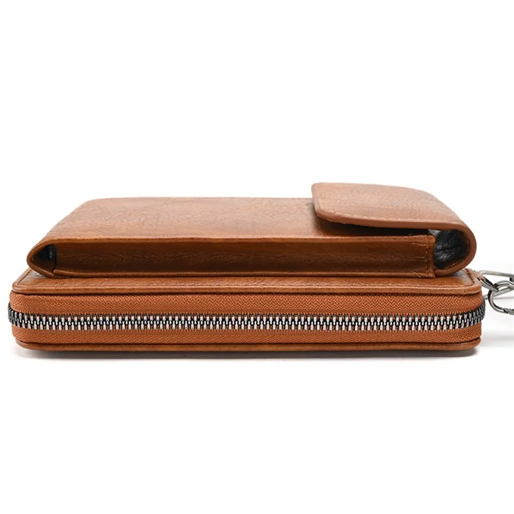 5722 Bolsa de Transversal para Meninas Grande Carteira Caixa de Armazenamento de Telefone Mulheres Bolsa de Ombro Bolsa - Marrom