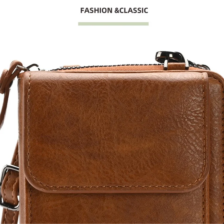 5722 Bolsa de Transversal para Meninas Grande Carteira Caixa de Armazenamento de Telefone Mulheres Bolsa de Ombro Bolsa - Marrom