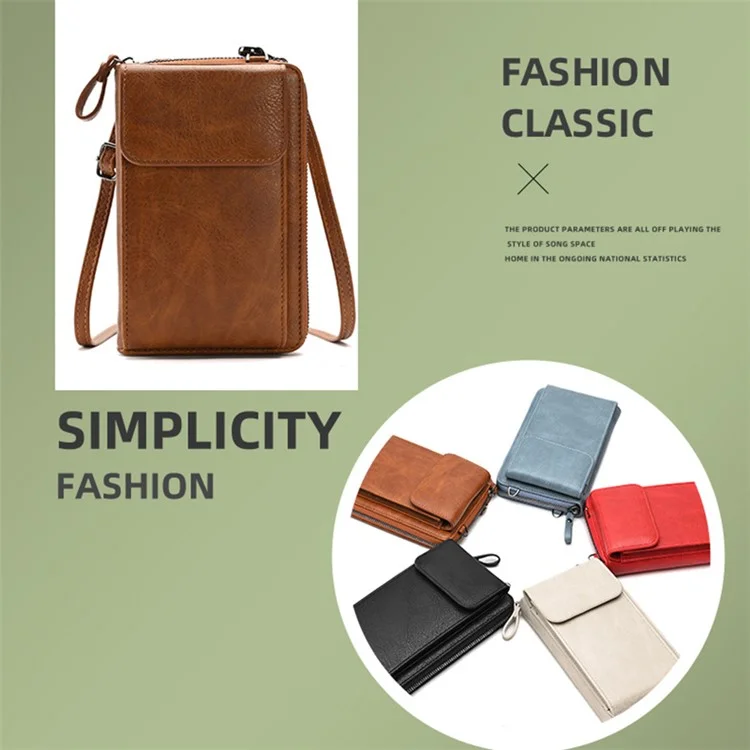 5722 Bolsa de Transversal para Meninas Grande Carteira Caixa de Armazenamento de Telefone Mulheres Bolsa de Ombro Bolsa - Marrom
