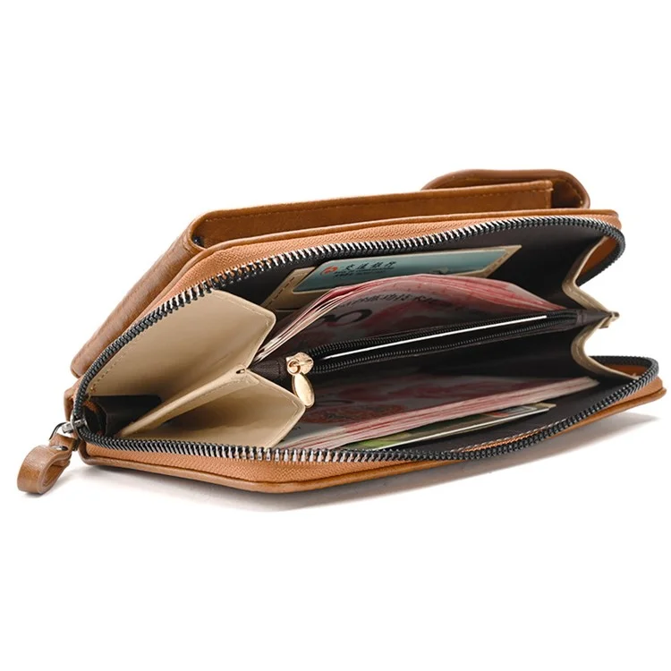 5722 Bolsa de Transversal para Meninas Grande Carteira Caixa de Armazenamento de Telefone Mulheres Bolsa de Ombro Bolsa - Marrom