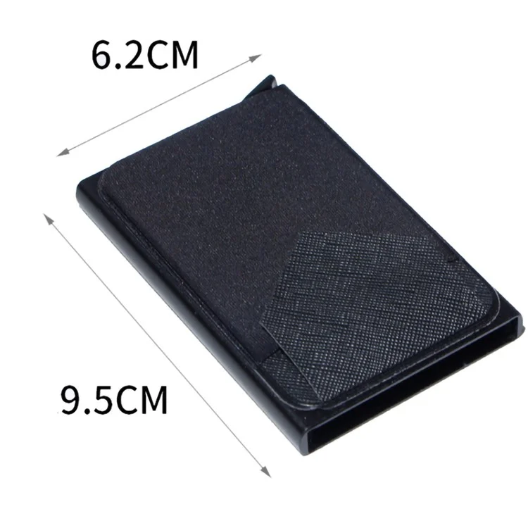Pop-Up Design Card Holder RFID Blocking Aluminum Alloy Bank Card Case Pouch Wallet - Silber