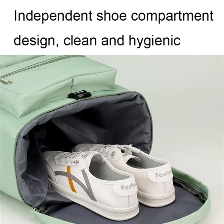 Lässige Reisetasche für Herren und Damen mit großem Fassungsvermögen, Nylon-Fitnesstasche mit Schuhfach - Grün