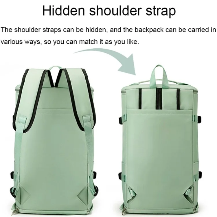 Lässige Reisetasche für Herren und Damen mit großem Fassungsvermögen, Nylon-Fitnesstasche mit Schuhfach - Grün
