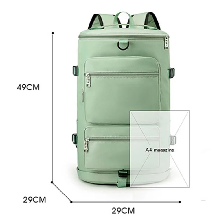Lässige Reisetasche für Herren und Damen mit großem Fassungsvermögen, Nylon-Fitnesstasche mit Schuhfach - Grün